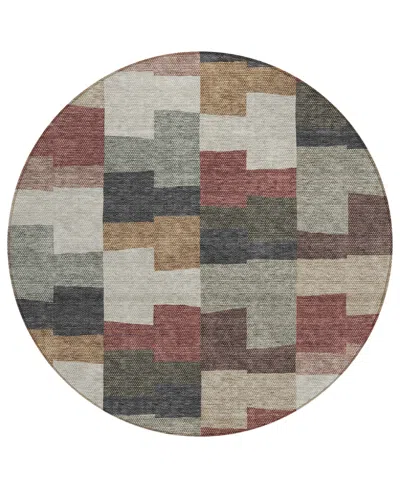 Addison Chantille Acn659 8'x8' Round Area Rug In Paprika