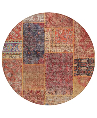 Addison Chantille Acn669 8'x8' Round Area Rug In Red