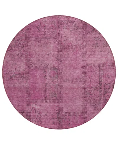 Addison Chantille Acn685 8'x8' Round Area Rug In Rose