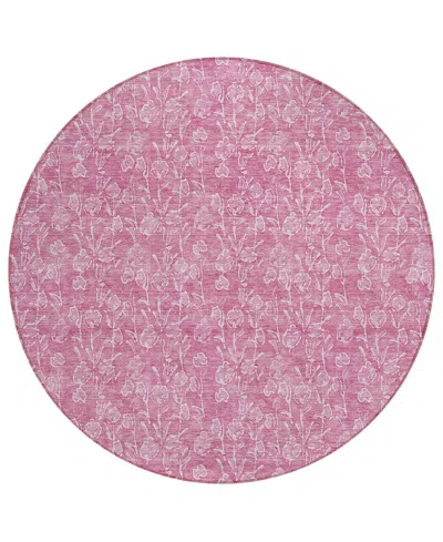 Addison Chantille Acn691 8'x8' Round Area Rug In Rose