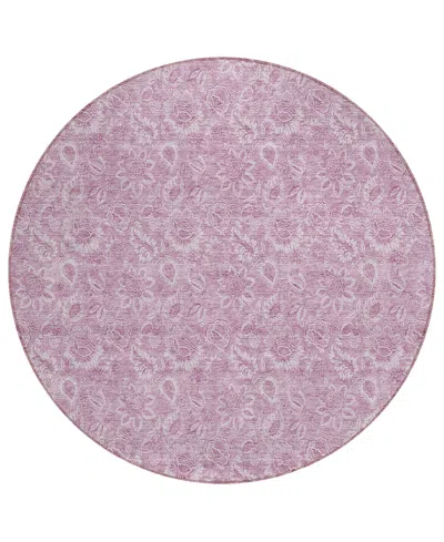 Addison Chantille Acn662 8'x8' Round Area Rug In Rose