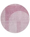 Addison Chantille Acn711 8'x8' Round Area Rug In Rose