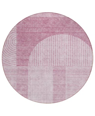Addison Chantille Acn711 8'x8' Round Area Rug In Rose