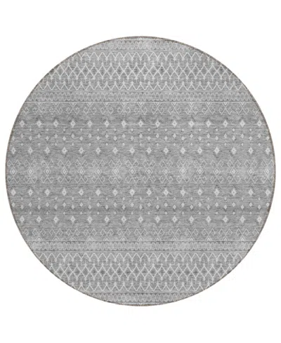 Addison Chantille Acn709 8'x8' Round Area Rug In Silver