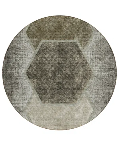 Addison Chantille Acn679 8'x8' Round Area Rug In Taupe