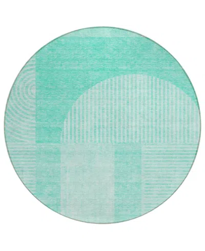 Addison Chantille Acn711 8'x8' Round Area Rug In Teal
