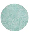 Addison Chantille Acn654 8'x8' Round Area Rug In Teal
