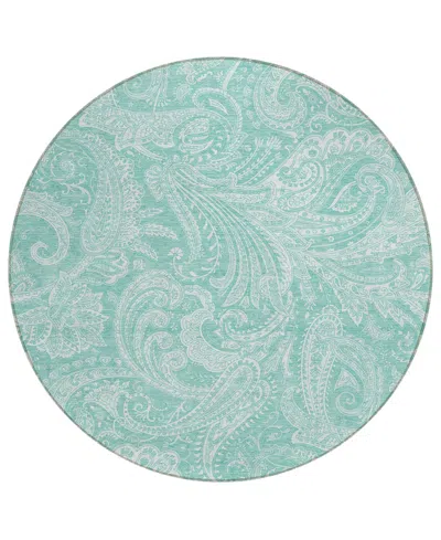 Addison Chantille Acn654 8'x8' Round Area Rug In Teal