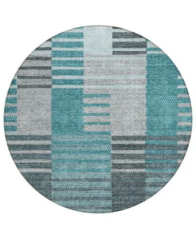 Addison Chantille Acn687 8'x8' Round Area Rug In Teal