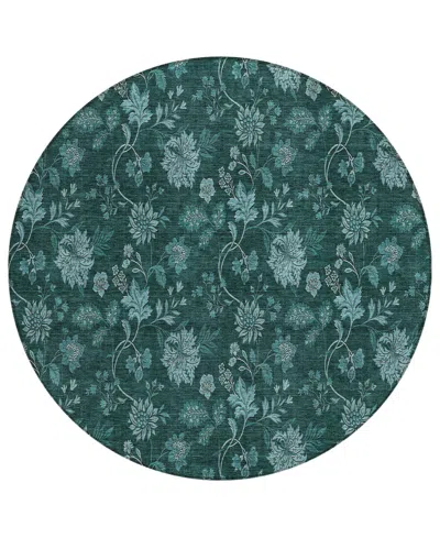 Addison Chantille Acn680 8'x8' Round Area Rug In Teal
