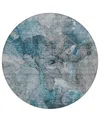 Addison Chantille Acn689 8'x8' Round Area Rug In Teal