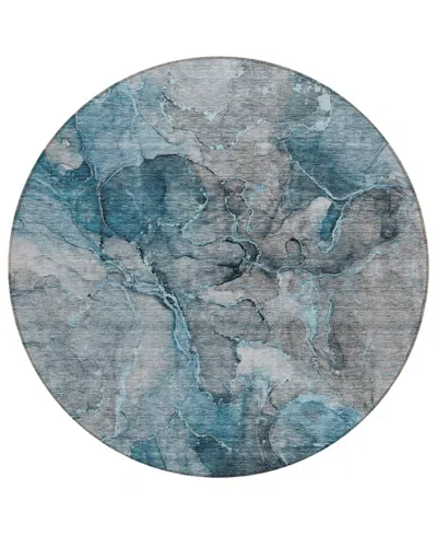 Addison Chantille Acn689 8'x8' Round Area Rug In Teal