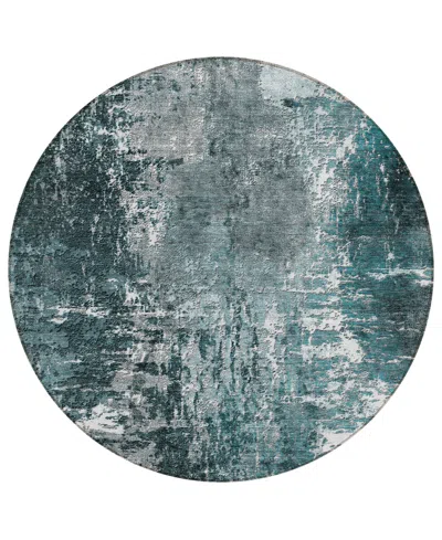 Addison Chantille Acn718 8'x8' Round Area Rug In Teal