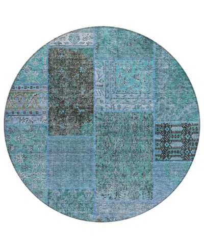 Addison Chantille Acn669 8'x8' Round Area Rug In Teal