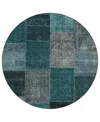 Addison Chantille Acn663 8'x8' Round Area Rug In Teal