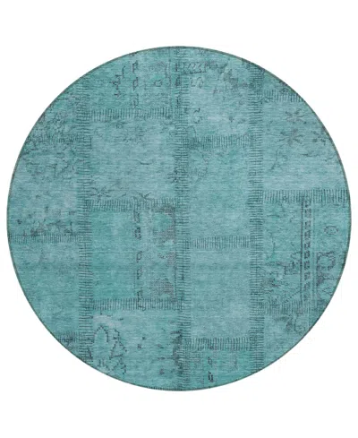 Addison Chantille Acn685 8'x8' Round Area Rug In Teal