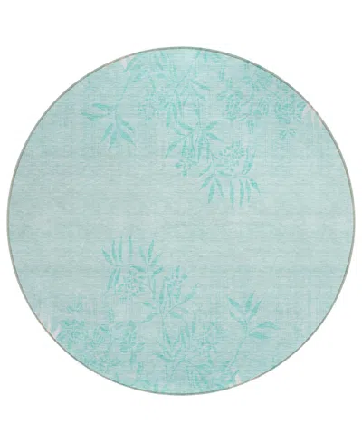 Addison Chantille Acn673 8'x8' Round Area Rug In Teal
