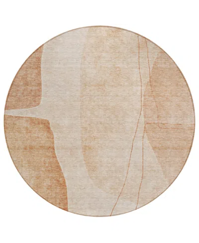 Addison Chantille Acn696 8'x8' Round Area Rug In Terracotta