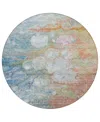 Addison Chantille Acn698 8'x8' Round Area Rug In Coral