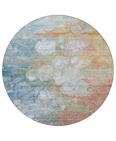 Addison Chantille Acn698 8'x8' Round Area Rug In Coral