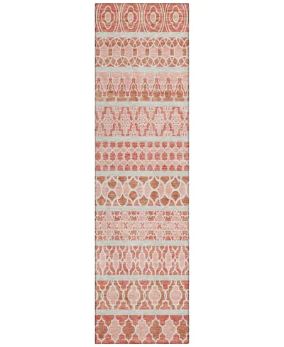 Addison Chantille Acn726 2'3"x7'6" Runner Area Rug In Salmon