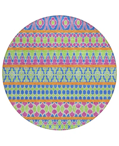 Addison Chantille Acn726 8'x8' Round Area Rug In Rose