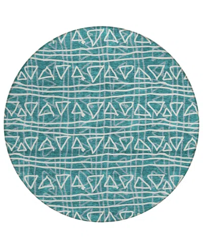 Addison Chantille Acn730 8'x8' Round Area Rug In Teal
