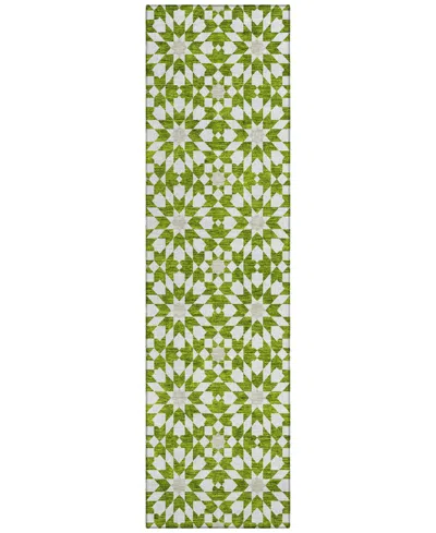 Addison Chantille Acn734 2'3"x7'6" Runner Area Rug In Lime