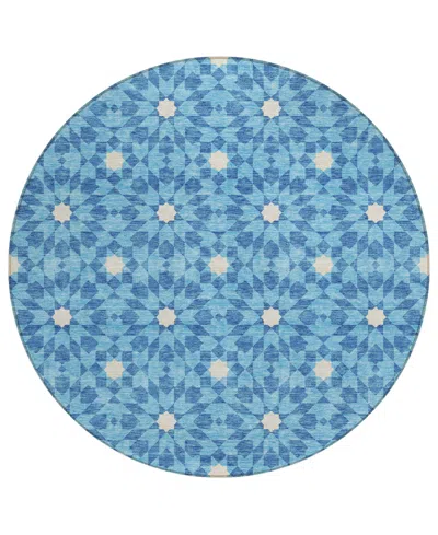 Addison Chantille Acn734 8'x8' Round Area Rug In Denim