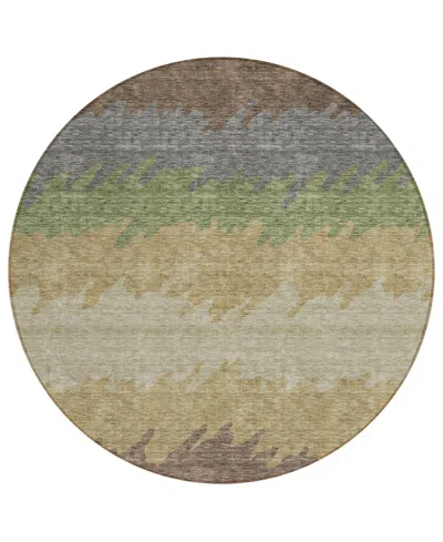 Addison Chantille Acn736 8'x8' Round Area Rug In Chocolate