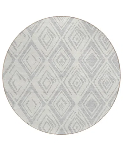 Addison Chantille Acn737 8'x8' Round Area Rug In Gray