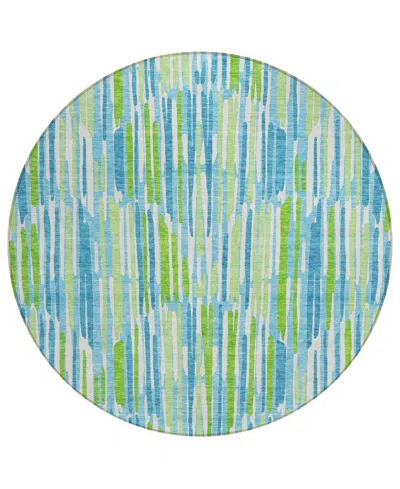 Addison Chantille Acn739 8'x8' Round Area Rug In Aqua