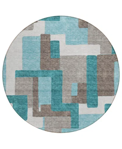 Addison Chantille Acn740 8'x8' Round Area Rug In Teal