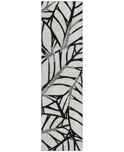 Addison Chantille Machine Washable Acn741 2'3"x7'6" Runner Area Rug In Black