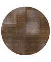 Addison Chantille Acn742 8'x8' Round Area Rug In Chocolate