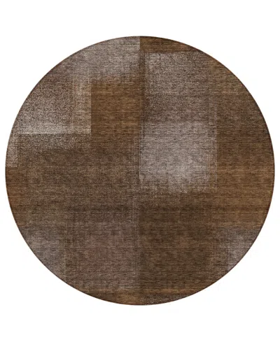 Addison Chantille Acn742 8'x8' Round Area Rug In Chocolate