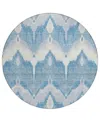 Addison Chantille Acn743 8'x8' Round Area Rug In Denim