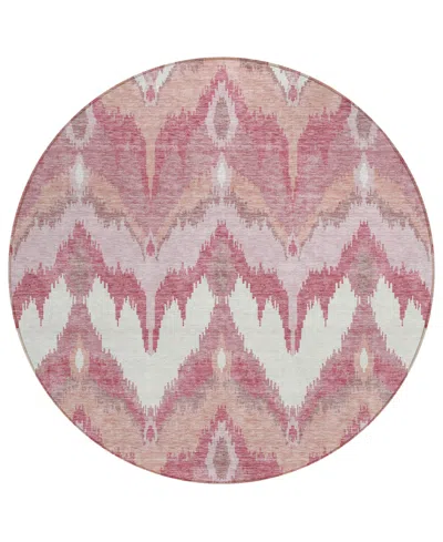 Addison Chantille Acn743 8'x8' Round Area Rug In Rose