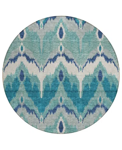 Addison Chantille Acn743 8'x8' Round Area Rug In Teal