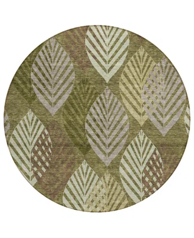 Addison Chantille Acn744 8'x8' Round Area Rug In Olive