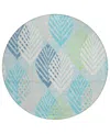 Addison Chantille Acn744 8'x8' Round Area Rug In Teal