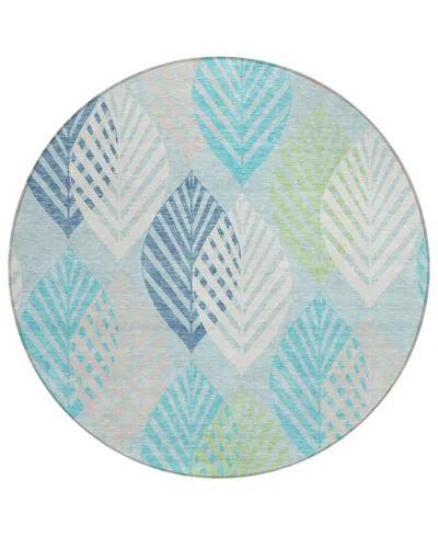Addison Chantille Acn744 8'x8' Round Area Rug In Teal