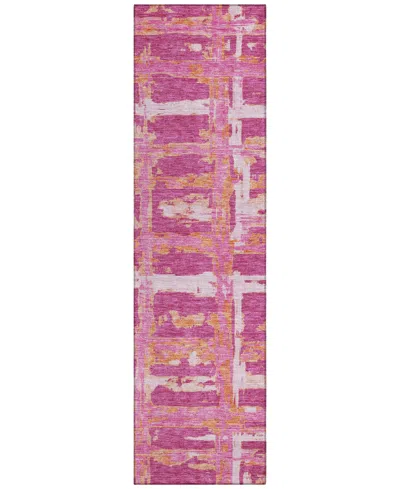 Addison Chantille Acn745 2'3"x7'6" Runner Area Rug In Rose