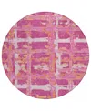 Addison Chantille Acn745 8'x8' Round Area Rug In Rose