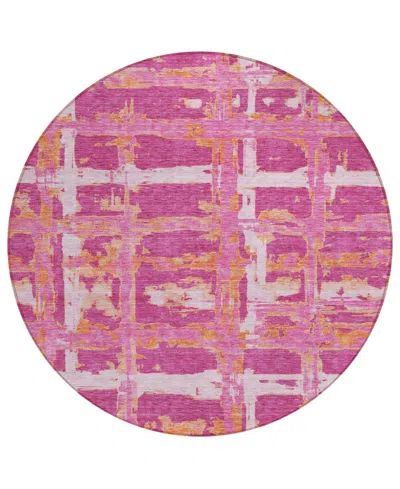 Addison Chantille Acn745 8'x8' Round Area Rug In Rose