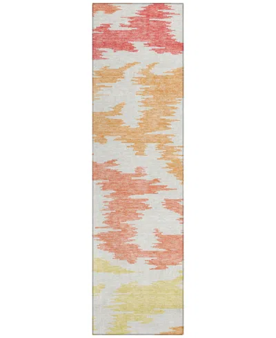 Addison Chantille Acn746 2'3"x7'6" Runner Area Rug In Coral