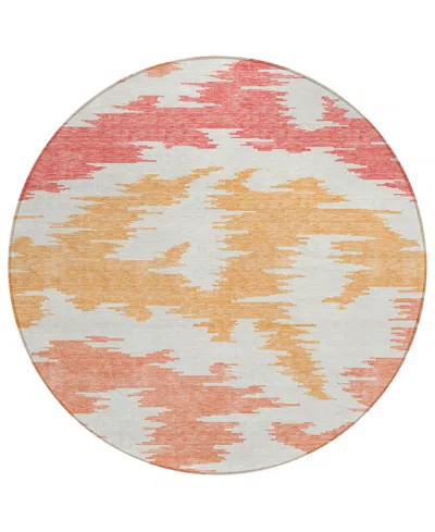 Addison Chantille Acn746 8'x8' Round Area Rug In Coral