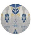 Addison Chantille Acn748 8'x8' Round Area Rug In Navy