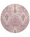 Addison Chantille Acn748 8'x8' Round Area Rug In Rose