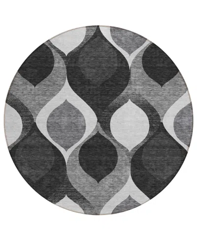 Addison Chantille Acn749 8'x8' Round Area Rug In Black